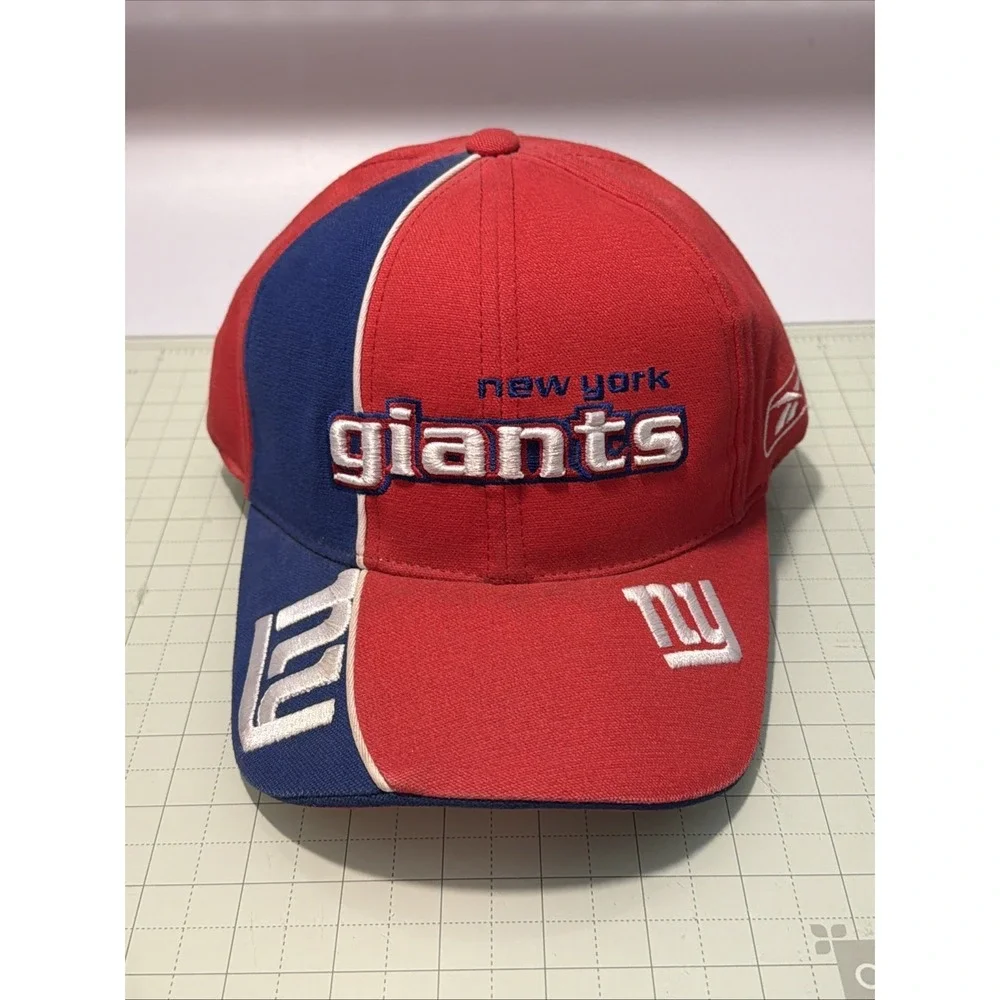 NFL Reebok Pro Line NY Giants Red/Blue Strapback Hat Cap One Size Fits All